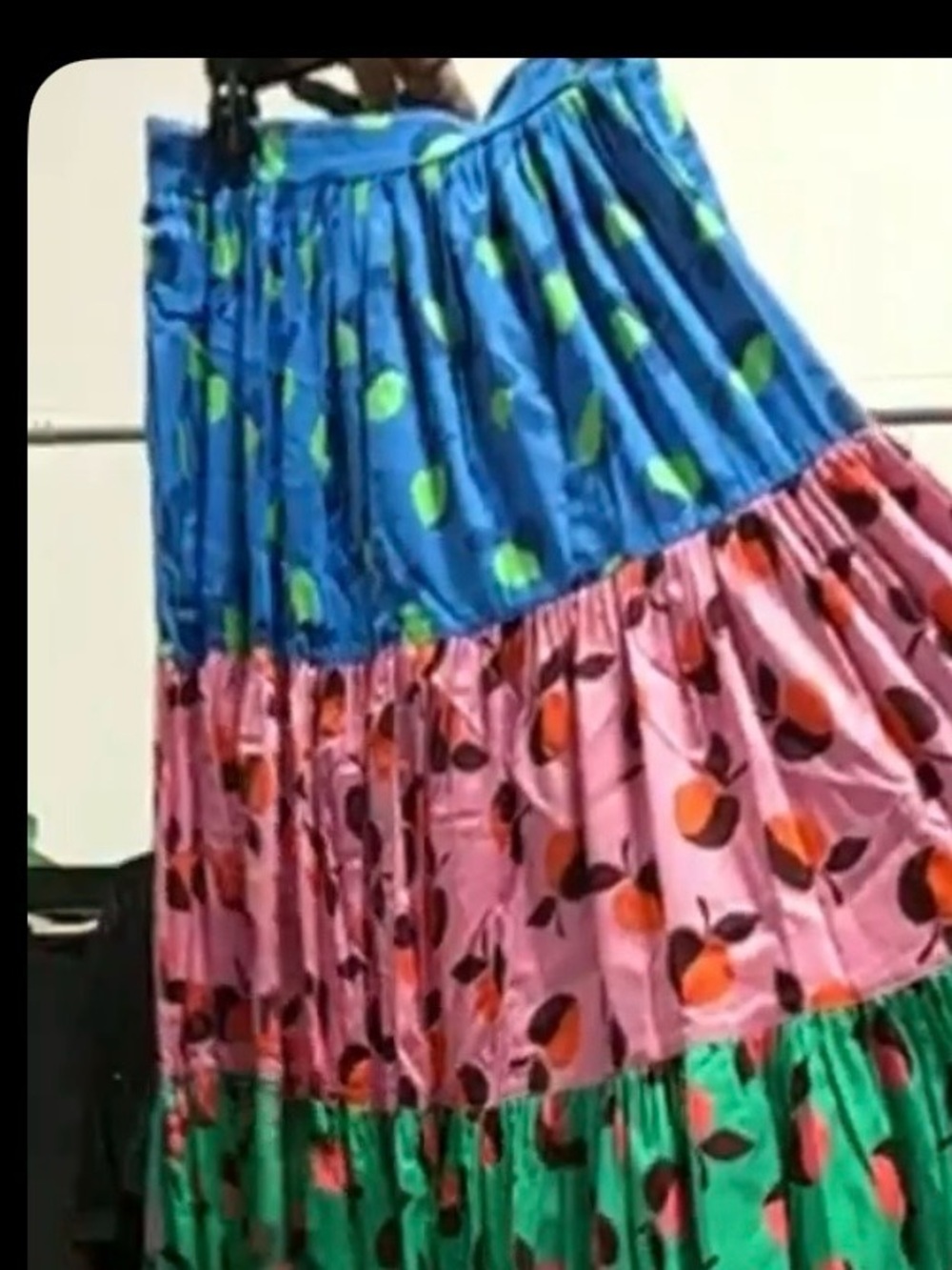 kate spade Blue, Pink, Teal Colorblock Apple Tiered Maxi Skirt NWOT 14 - Picture 4 of 5